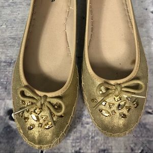 Style & Co. Women’s Metallic Gold Flat Sole Espadrilles